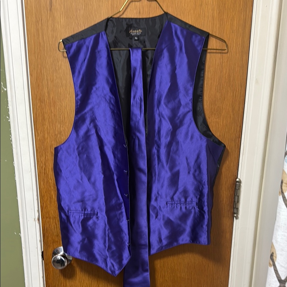 Men's Purple Vest and Tie Set Amanti